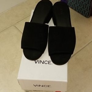 VINCE 7.5 rachelle-2 black suede sandals